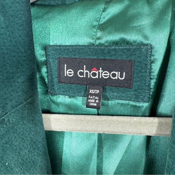 Le Chateau Y2K Green Suede Floral Embroidered Fully Lined Jacket Size XS - Picture 4 of 14